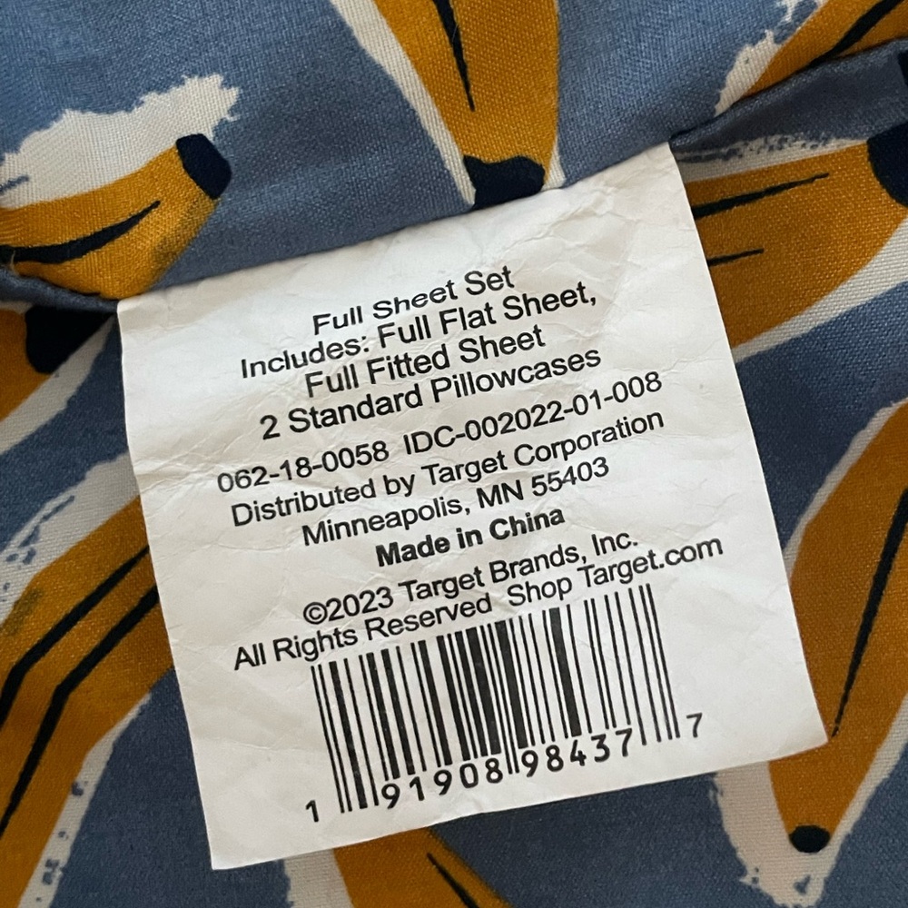 Banana Print Sheet Set - Blue & Yellow - Picture 6 of 9